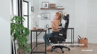 SONGMICS fauteuil gamer ergonomique chaise gaming vidéo de présentation du produit OBG77BG FR [upl. by Drawde]