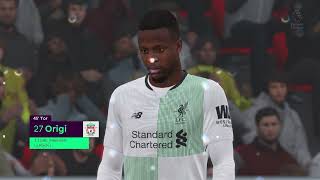 Divock Origi scores again for FC Liverpool against FC Watford  FIFA 18 Career Mode Premier League [upl. by Ahsiliw]