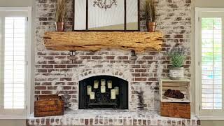 Easy German Schmear technique on a brick fireplace using white mortar [upl. by Lain]