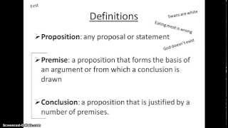 Propositions premises and conclusions [upl. by Domph652]