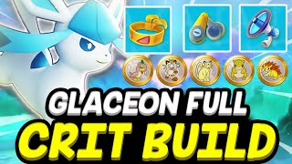 50 HP IN ONE SHOT GLACEON FULL CRIT BUILD Pokemon Unite [upl. by Aleka]