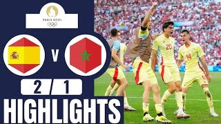 Spain vs Morocco 21 all goals amp highlights l OLYMPICS football spain morocco [upl. by Yelrehs572]