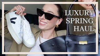 HUGE LUXURY SPRING ACCESSORIES HAUL  SAINT LAURENT COACH VEJA HUNZA G SWIM DEMELLIER amp MORE [upl. by Atipul]