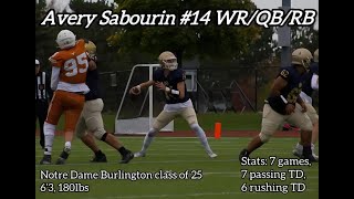 Avery Sabourin 2024 ND QB film [upl. by Eiramannod319]