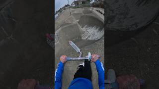 Would you try this🤔 scooter skatepark challenge funny comedy england uk british skate [upl. by Ahsienal645]