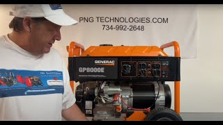 Generac GP8000E  Conversion video from gas to Propane amp Natural Gas [upl. by Ivan]