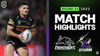 NRL 2023  Penrith Panthers v Melbourne Storm  Match Highlights [upl. by Adliwa893]