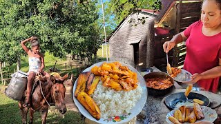 Carga El Agua En Un Mulo  Comida Tradicional Dominicana  TAYOTA GUISADA En El Fogón [upl. by Alor]