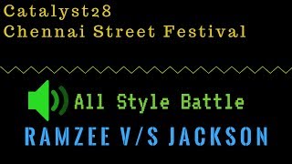 Awesome Battle at Chennai Jackson vs Ramzee  HiphopChampionship Chennai  Catalyst28 [upl. by Aiuqcaj]