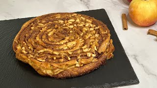 NoYeast Giant Apple Cinnamon Roll Recipe  Easy and Irresistibly Delicious [upl. by Dolphin]