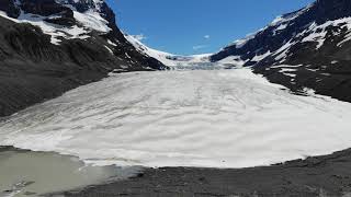 Athabasca Glacier  Columbia Icefield  Drone View [upl. by Biagi]