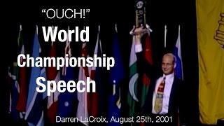 Toastmasters World Championship of Public Speaking Best Speeches Darrens Winning Speech [upl. by Nosreve517]