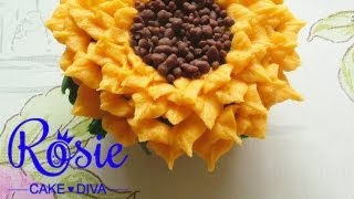 Buttercream Sunflower Cupcakes Tutorial [upl. by Yrahca]