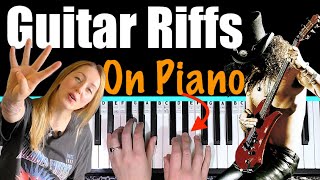 4 Famous Guitar Riffs On Piano Tutorial Lesson [upl. by Neelahtak]