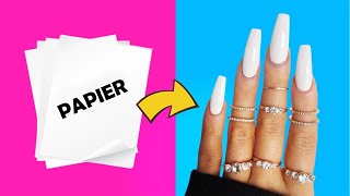 DIY  COMMENT FAIRE DES FAUX ONGLES IMPERMÉABLES À PARTIR DE quotPAPIERquot À LA MAISON  CLOUAGE [upl. by Sower]