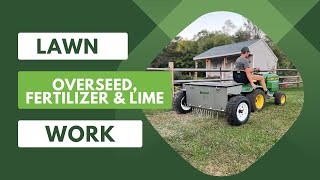 Reseeding Fertilizing and Dropping Lime on a Lawn for Greener Grass [upl. by Medarda]