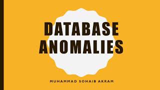 Database Anomalies in DBMS [upl. by Candless]