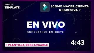 ✅Como hacer cuenta regresiva en Filmora 9  Contador para transmisiones en vivo  2021 [upl. by Halfdan]