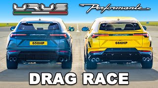 New Urus Performante v Regular Urus DRAG RACE [upl. by Marcelline]