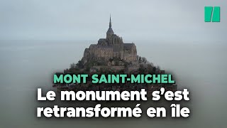 Le Mont SaintMichel se transforme en île à loccasion des grandes marées [upl. by Ahtis]