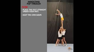 Handstand pop through prep level instructional video  cheerleading group stunts [upl. by Attelahs]