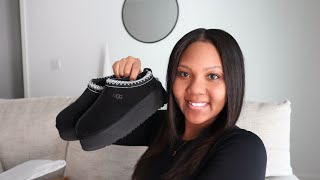 UGG TASMAN SLIPPER DUPE UNBOXING amp REVIEW [upl. by Nednyl423]