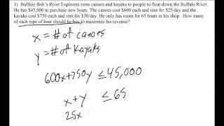 Linear Programming Word Problem Setup [upl. by Ariom287]