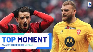 Di Gregorio produces TWO massive saves to deny Florenzi  Top Moment  MilanMonza  Serie A 202324 [upl. by Raskind817]