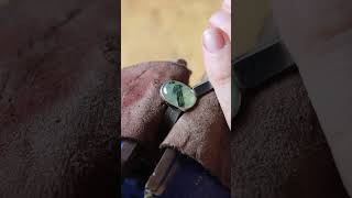 Making Prehnite silver rings Stone Setting prehnite silversmith jewellerymaker jewelry diy [upl. by Ecinhoj422]