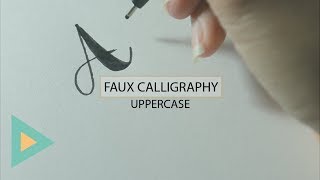 Calligraphy with Pen  UPPERCASE Letters AZ [upl. by Milzie]