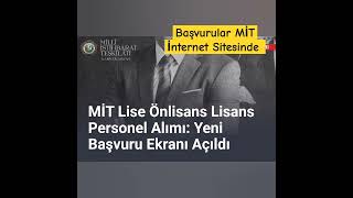 MİT Personel Alım İlanı [upl. by Pinsky370]