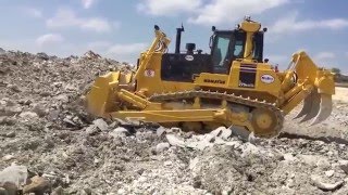 Brand New Komatsu 275 Dozer  Cat D9 size  Ripping and Pushing up Rock [upl. by Kruger]