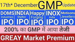 DOMS IPO  Inox India IPO  Happy Forging IPO  Motisons Jewellers IPO  India Shelter Finance IPO [upl. by Barthel209]