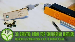 Embossing a leather keychain with a 3d printed stamp [upl. by Yrallam714]