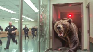 Grizzly Bear CRASHES Police Station on November 1st 2024 [upl. by Esyla467]