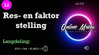 Graad 12 Wiskunde L3 Langdeling vir faktorisering [upl. by Urita]