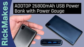 ADDTOP 26800mAh USB Power Bank with Power Gauge [upl. by Tabby499]