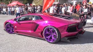 【アヴェンタドール退場】 爆音大会 J NATION リバティーウォーク LibertyWalk スーパーカー シャコタン 車高短 exhaust SuperCar Aventador [upl. by Gurias726]