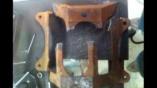 How to Weld a Stovers Cast Iron Pump Base Broken in 5 Pieces with Muggy Weld 77 Electrode [upl. by Elocen498]