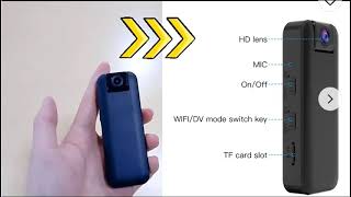 WiFi Mini Wearable Camera 1500mah Battery Rechargeable Portable Camera Wifi Small Camera Wireless [upl. by Ha405]