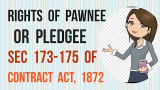 Rights of PawneePledgee I Sec 173175 of Contract Act 1872 [upl. by Lertnahs772]