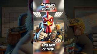 🍗🐔Chickens vs Pigs 🐷🐽aiaigeneratedcartoonstoryfilmepicbattlechickenpig [upl. by Meekar]