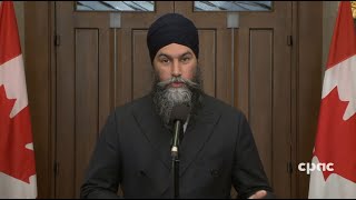 Jagmeet Singh announces NDP will support federal budget – May 1 2024 [upl. by Kristyn]