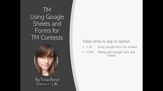 Toastmaster Contests  How to Use Google Form  Sheet Toastmasters Technology Training Tanya Barad [upl. by Tench]