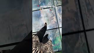 Glass slide walk burjkhalifa dubai uae travel burjkhalifatop floorview dubaitravelblogger [upl. by Acirderf875]