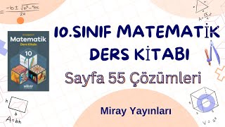 10Sınıf Matematik Ders Kitabı Sayfa 55 ÇözümleriCevapları  Miray Yayınları [upl. by Fromma]