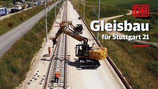 Gleisbau für Stuttgart 21  Deutsche Bahn baut auf den Fildern [upl. by Lawton518]