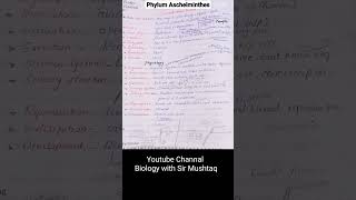 Phylum Aschelminthes or Nematoda  Biology with Sir Mushtaq [upl. by Erreipnaej]