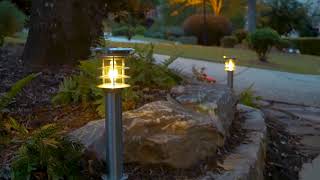 Stainless Steel Bollard  Gama Sonic USA  Solar Lighting [upl. by Fagin]