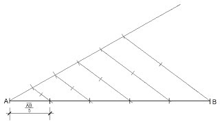 Dividing a line segment into equal parts Thales theorem [upl. by Ennyletak]